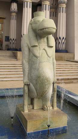 Taweret, the hippo fertility goddess. in the Rosicrucian Museum in San Jose, California.  Photo by Tom Fowler