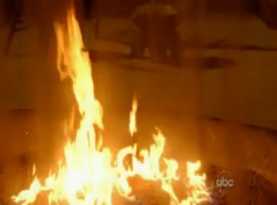 Fire in Jacob's room in the first scene of The Incident