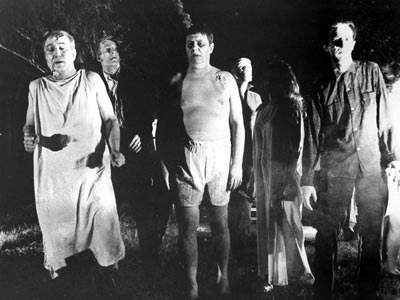 Zombies from the 1968 classic horror movie "Night of the Living Dead"