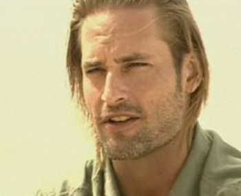 Josh Holloway, with stubble, in the "Making of" video