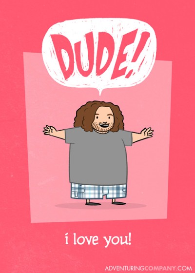 Valentines Day card Hurley LOST Dude love
