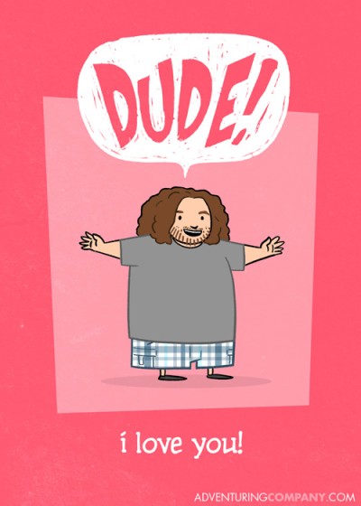 Hurley Valentines Day card Valentines Day card Hurley LOST Dude love