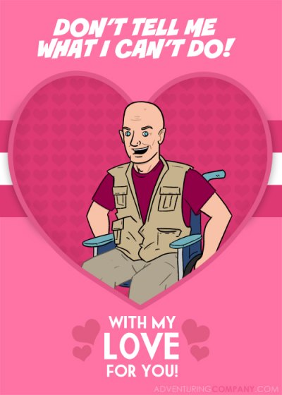 Valentines Day card Locke lost dont tell me what I cant do love
